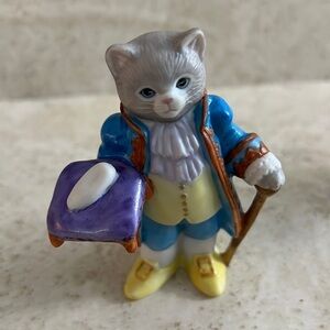 Vintage Schmid Kitty Cucumber Figurine Albert w Cinderella glass slipper 1990